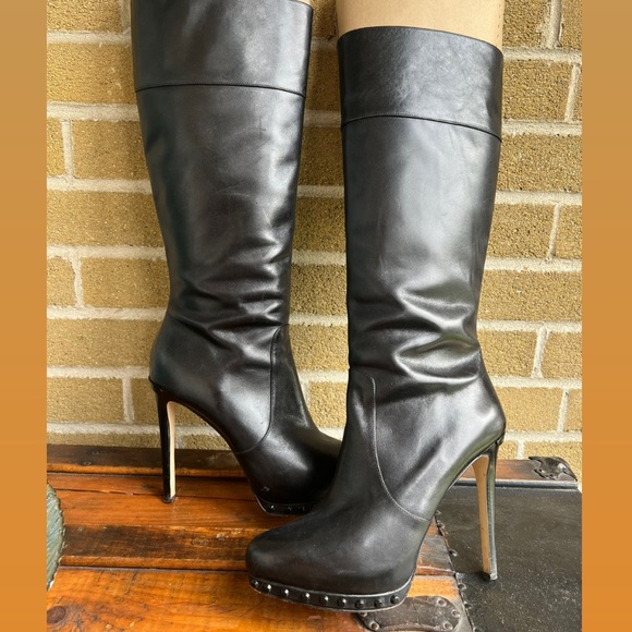 Michael Kors leather high heeled high boots - Picture 1 of 4